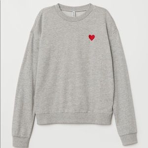 H&M Divided Grey Crewneck with Heart